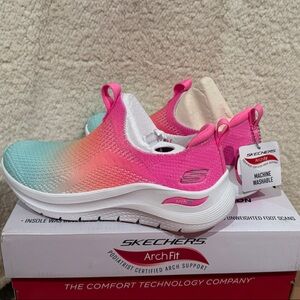 Skechers Arch Fit Slip-On Sneakers Pink Ombre | Machine Washable | NWT | 5.5